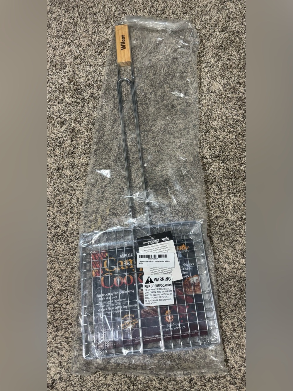 Campfire Basket Grill - Broiler with Long Handle (Secure Flip)(Standard Version)